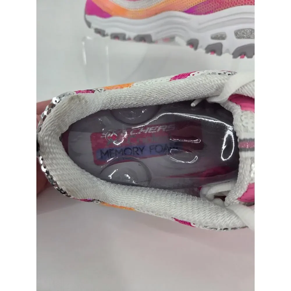 Sketchers D'Lites Made to Shine Pink Sequin Holo Sneaker 90s Vibe NEW Women's 10 - Picture 11 of 13